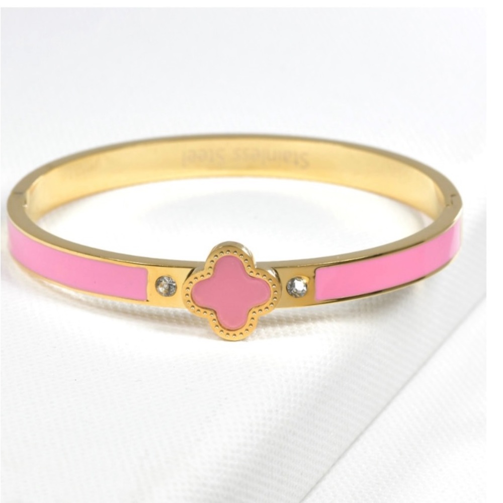 Gold/ rose pink bracelet; stainless steel